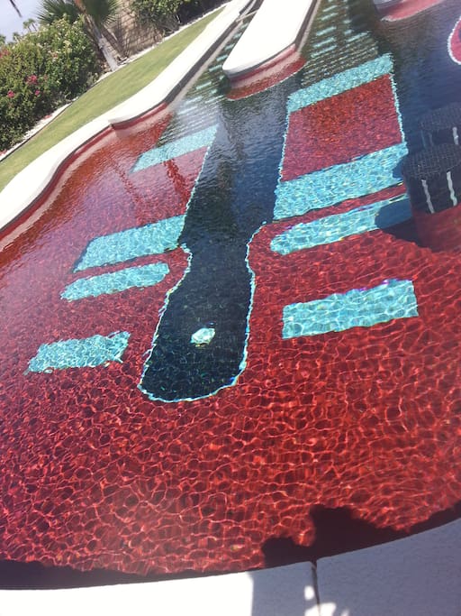 Close up view of pool