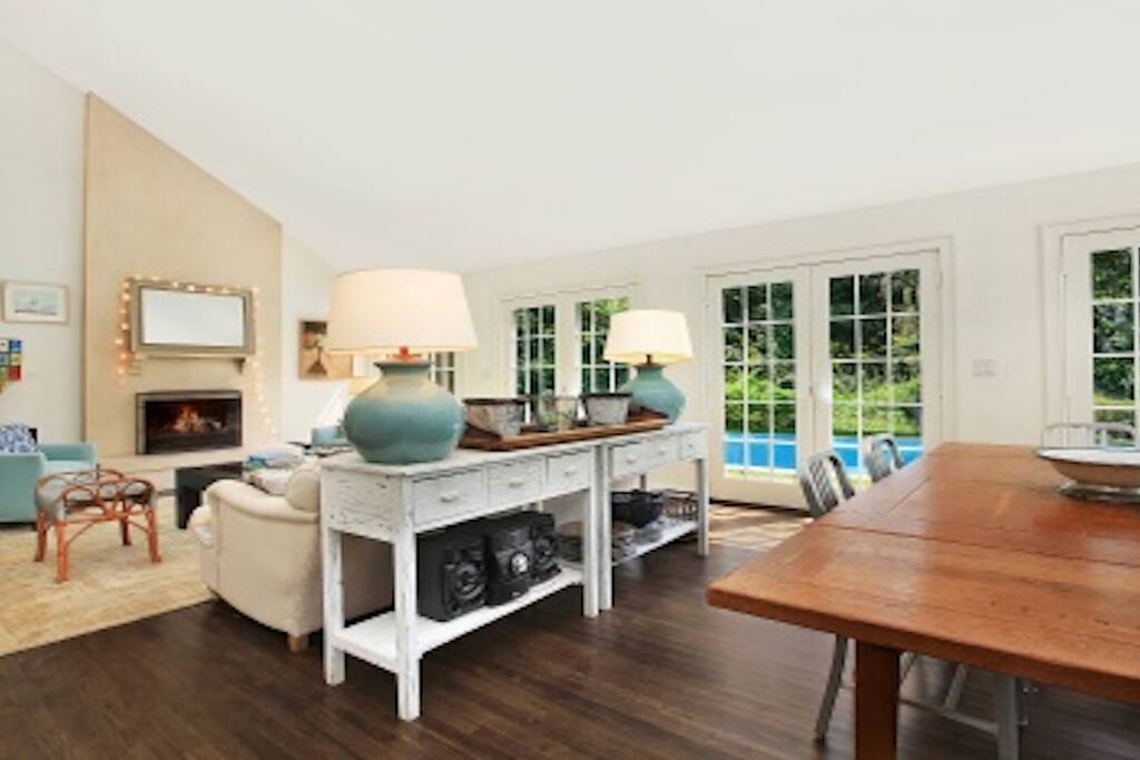 living room with 30 foot ceilings