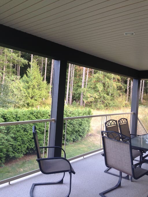 Spacious deck Tranquil setting Trails out the door