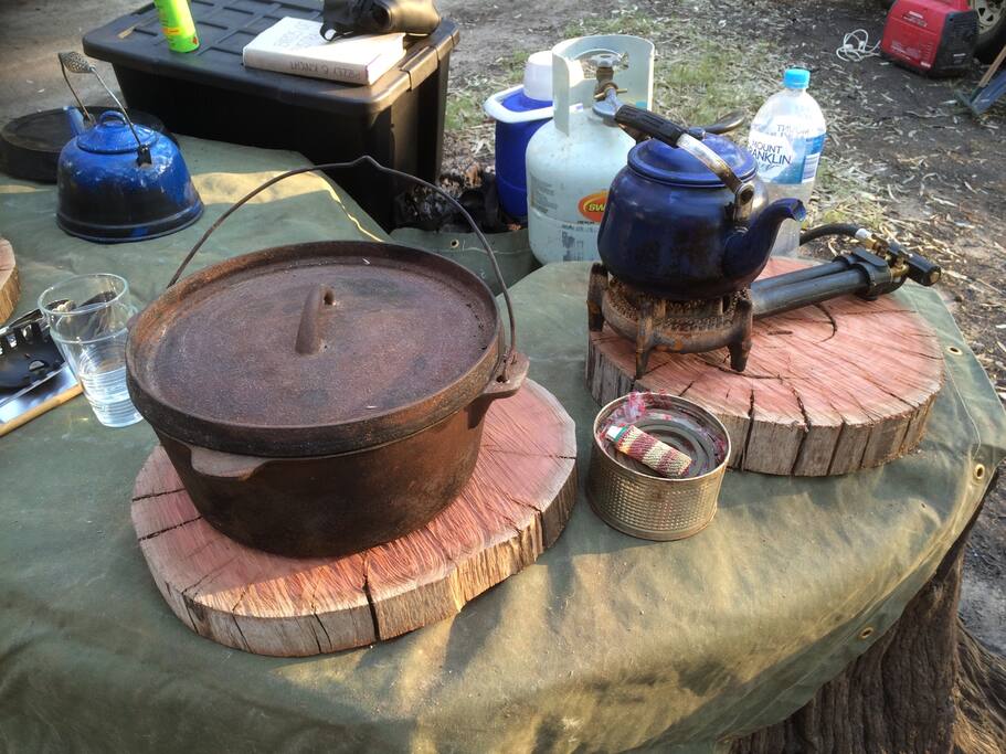We can supply camp oven or other foods by arrangement