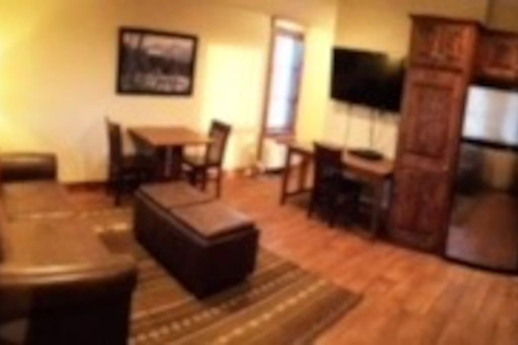 Leather couch/sofa bed, 48" tv/Dish, Wi-Fi, Washer/Dryer