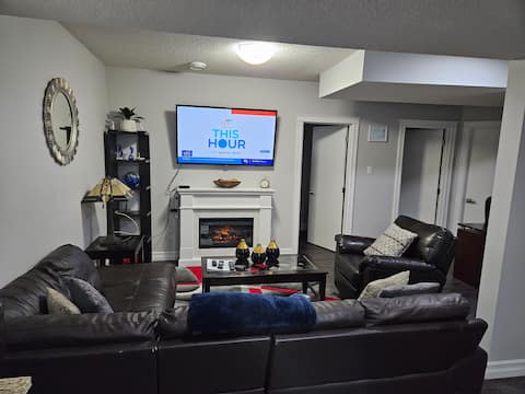 Popular Airbnb listing: Cozy 2 Bdr Basement Suite, Free parking on site. in Mc Conachie