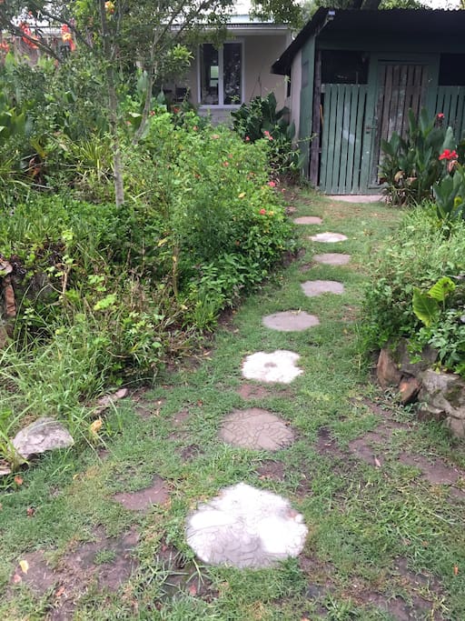 Pathway to cottages