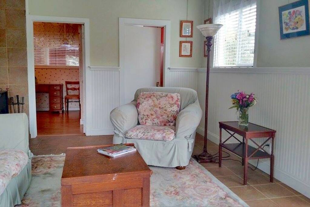 Spacious living, dinning and TV room, bedroom and bath. Over 600 square feet.