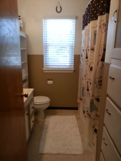 Bathroom with tub and shower