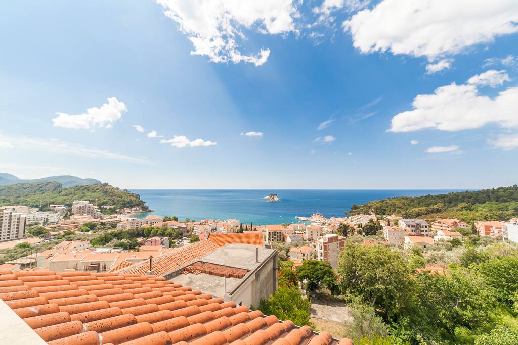 View of the sea and town from the terrace 1