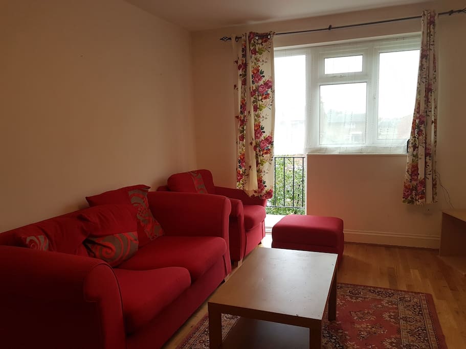 Living room with balcony.