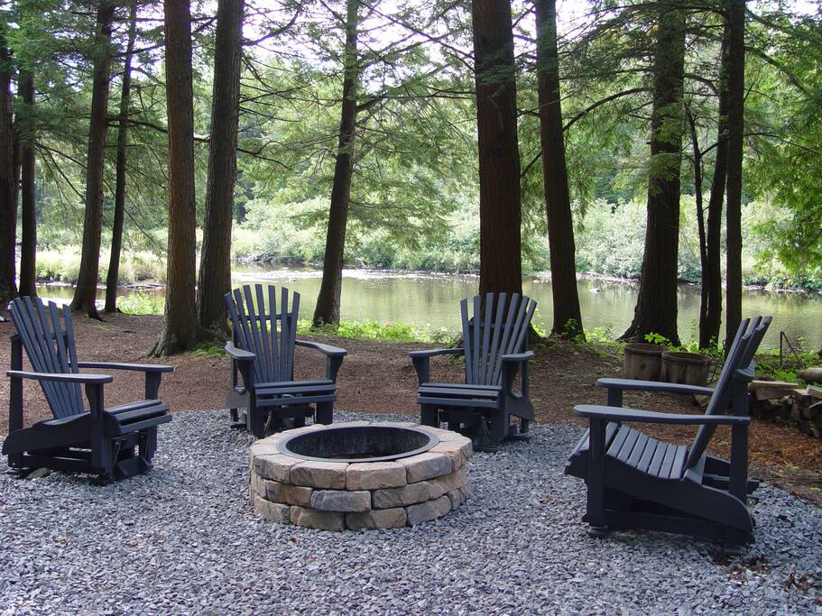 enjoy a campfire along the river