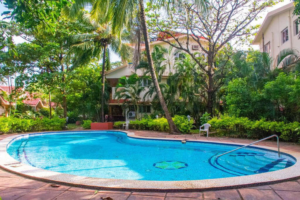 Swimming Pool and garden area.