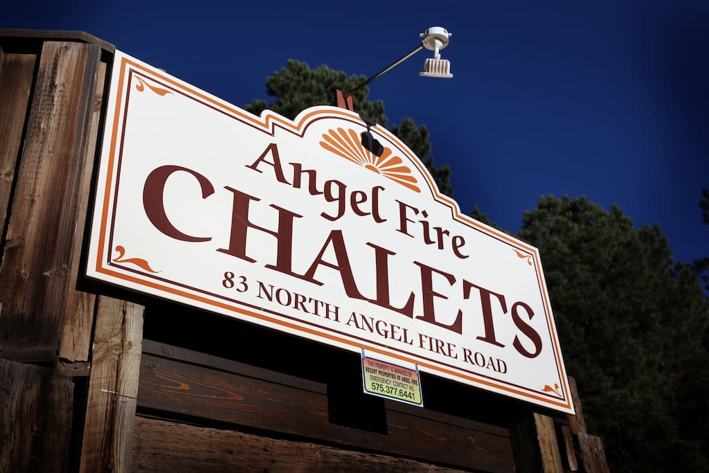 Entrance sign to the complex.