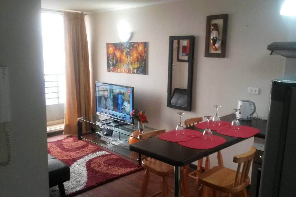 Vista General Cocina y Living