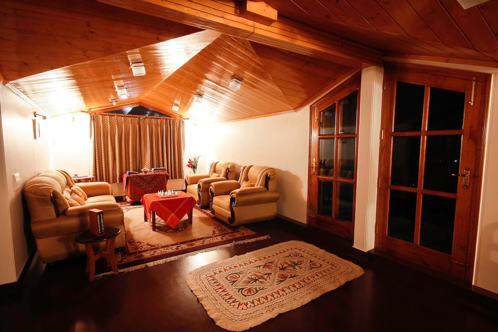 Entertain a few friends in the Living Area which boasts of locally made Teak furniture