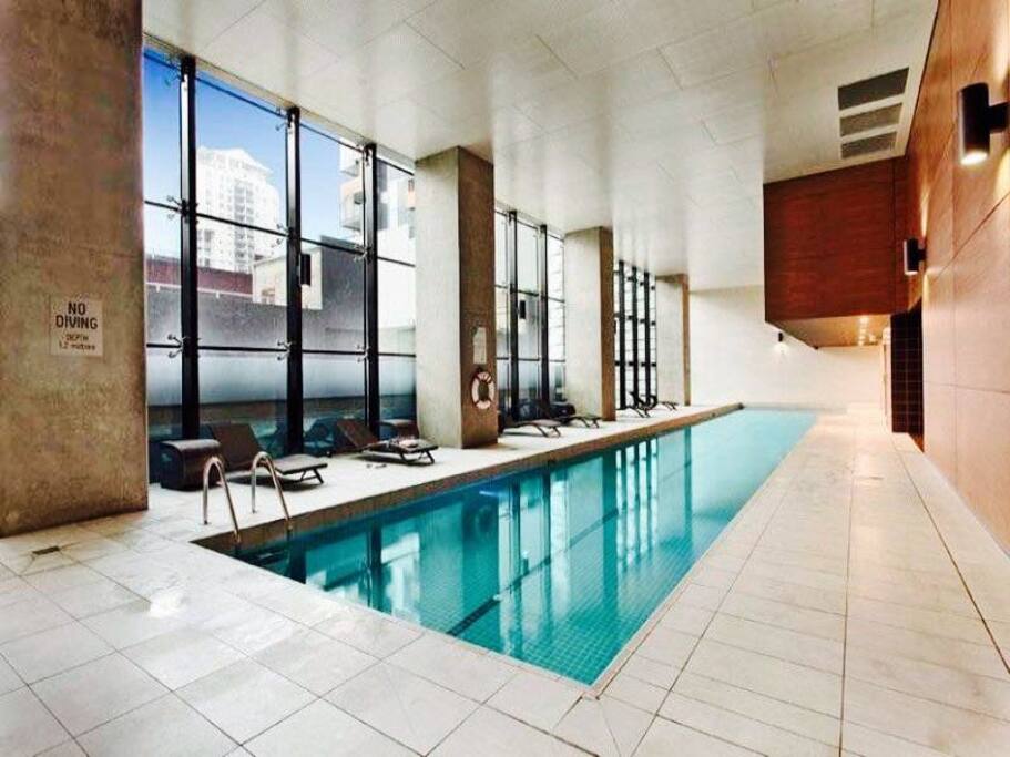 An in door Heated pool.