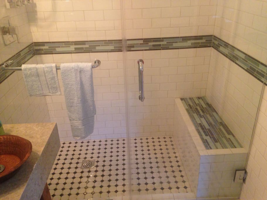 Accessible shower with bench