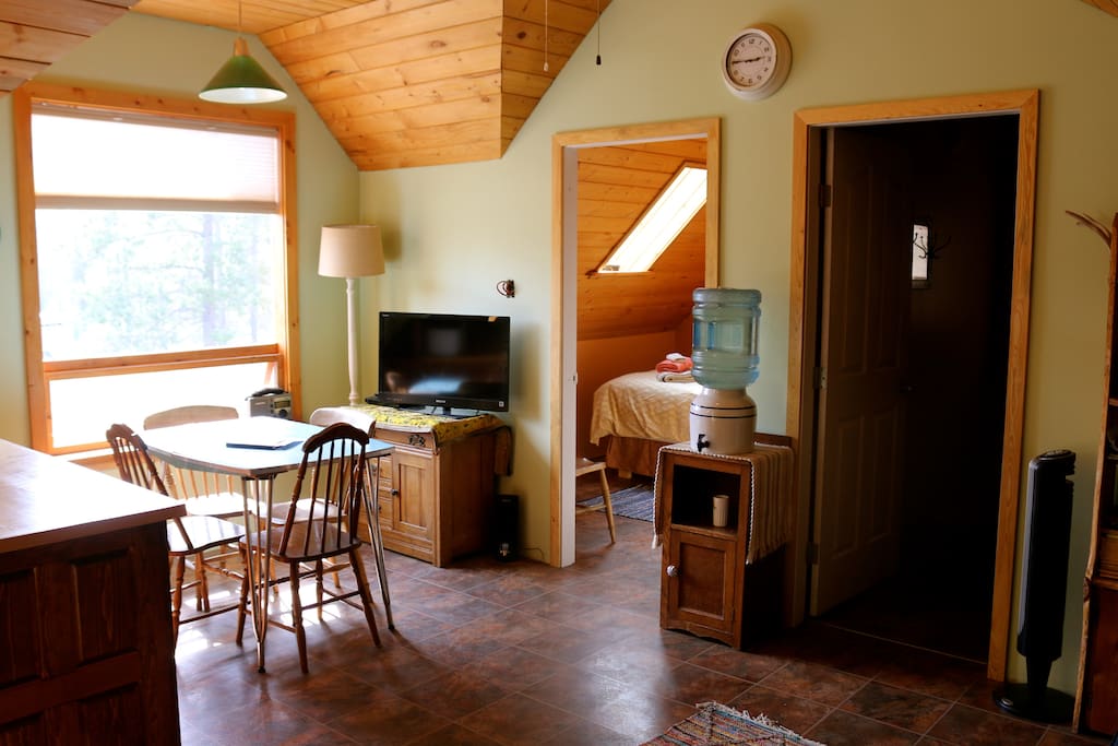 Dining area with mountain view