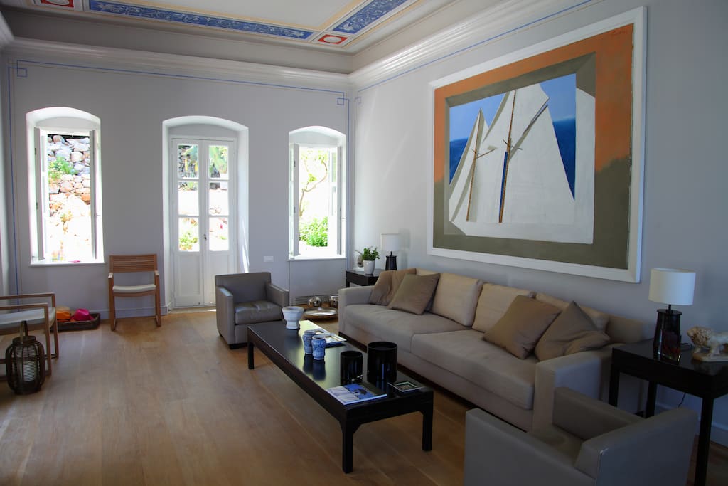 Upper Area Living room - with magnificently painted ceiling