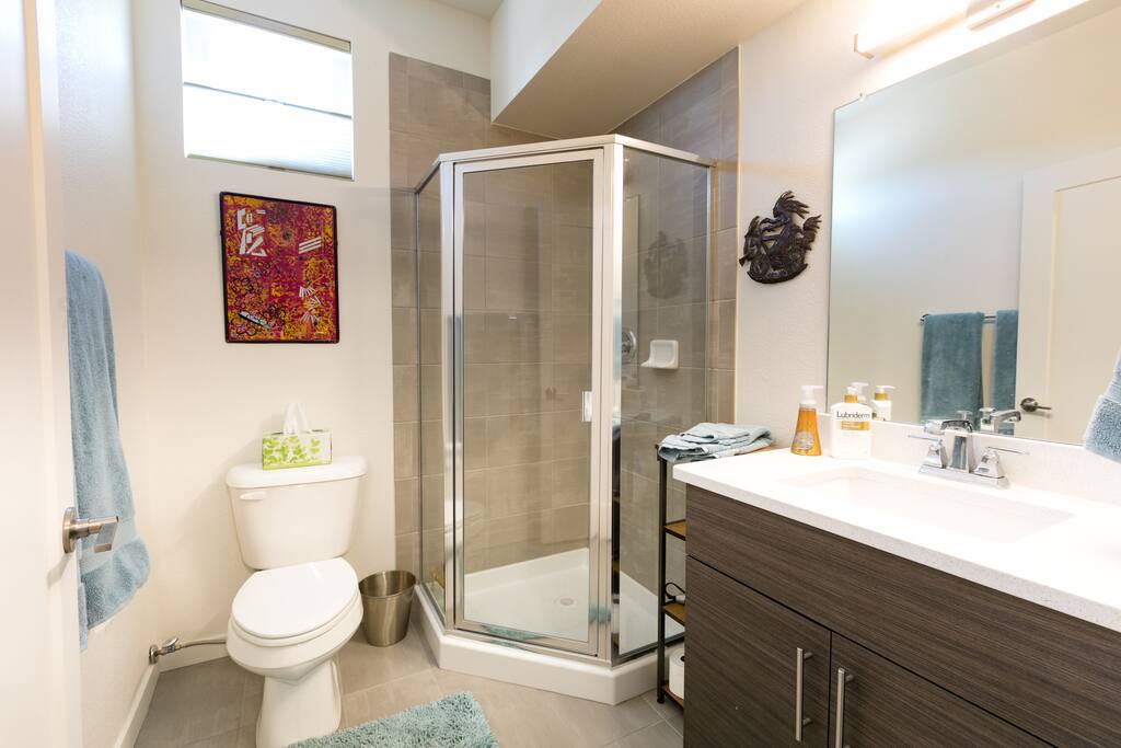 Private bathroom located on 1st floor next to bedroom.
