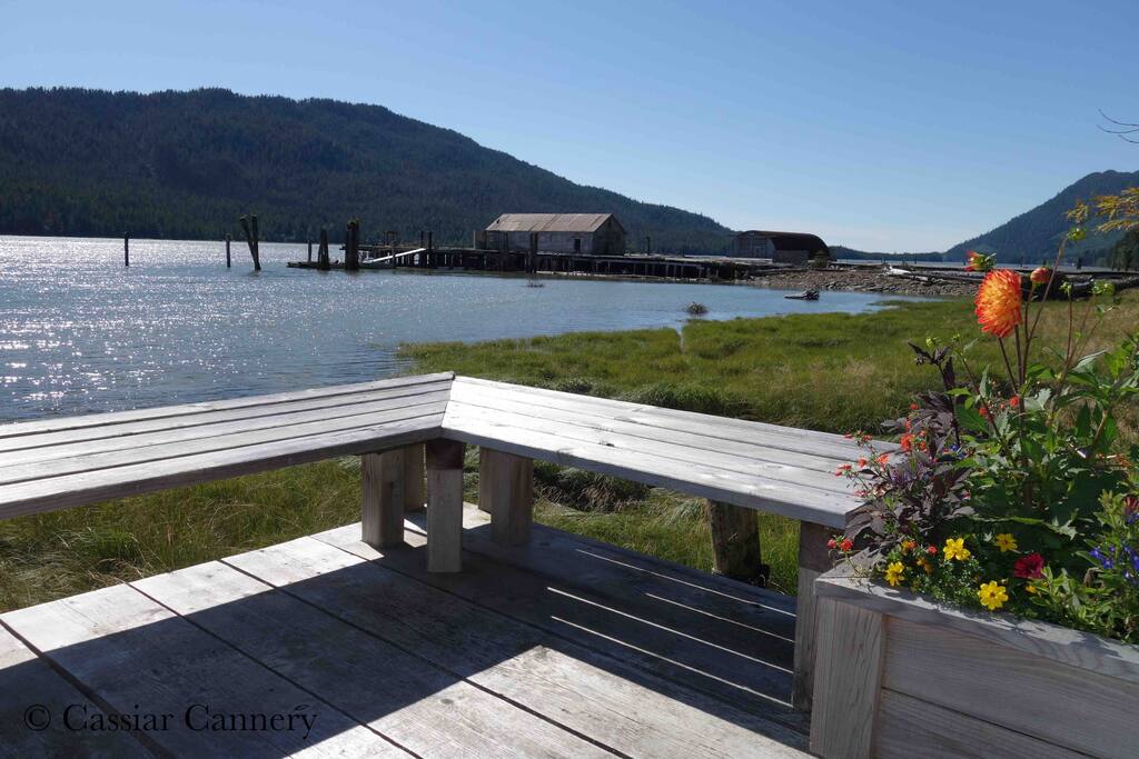 Cassiar Cannery - reclaimed cedar deck on Sockeye House