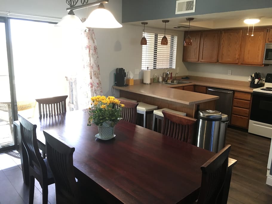Dining room and kitchen