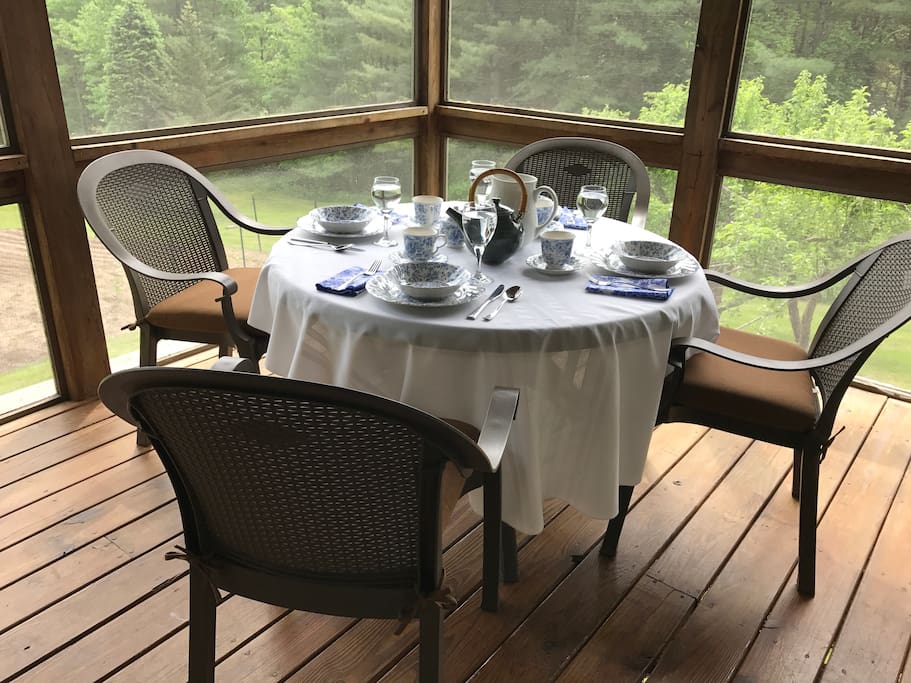 The perfect spot to share a meal, have AM coffee, read, or relax with friends