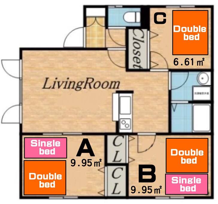 3Bedroom+Livingroom
