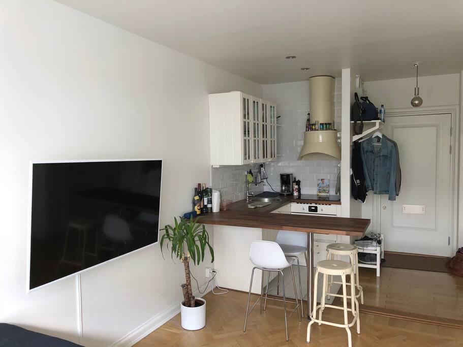 TV and kitchen