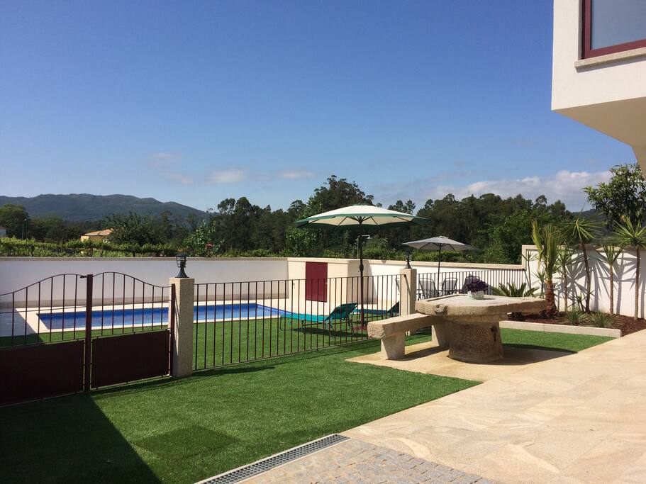 Outside pool area (with children safe fence)