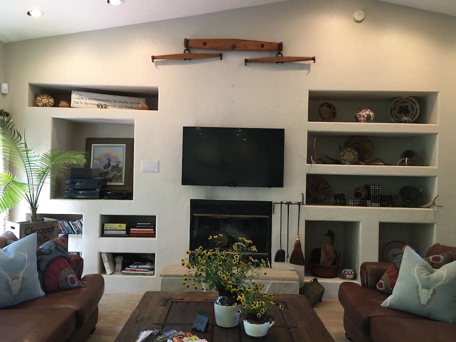 Cozy Fireplace and 48" TV