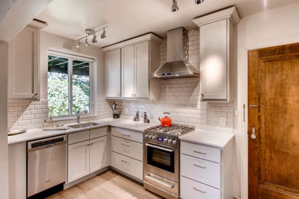 Brand new kitchen stocked with all of the cooking essentials.