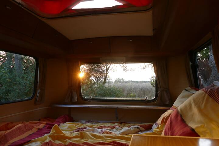 Bedroom overlooking the sunset.