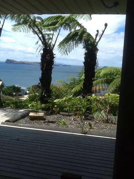 View from bedroom looking out to slipper island