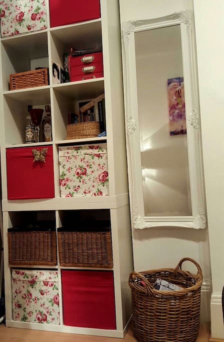Large mirror and storage