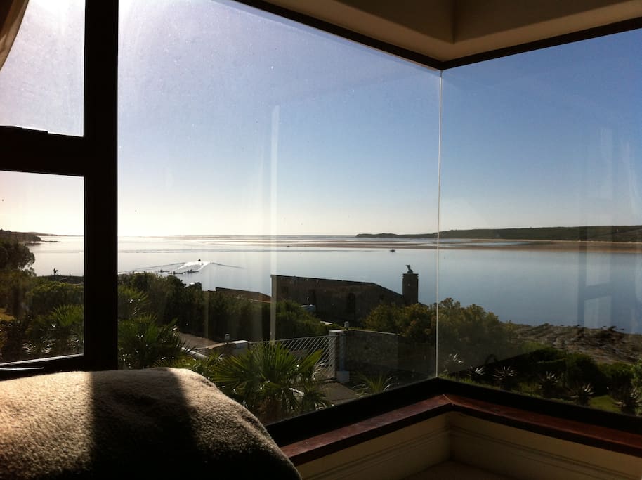 View from the master bedroom looking out onto the Breeda River mouth and deep sea fishing