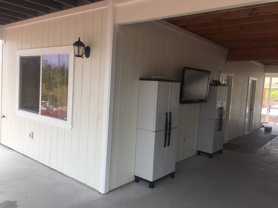 Enjoy your private access and in room and outside televisions