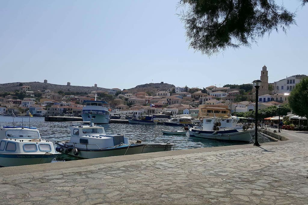 A view from the piazza, the harbor.