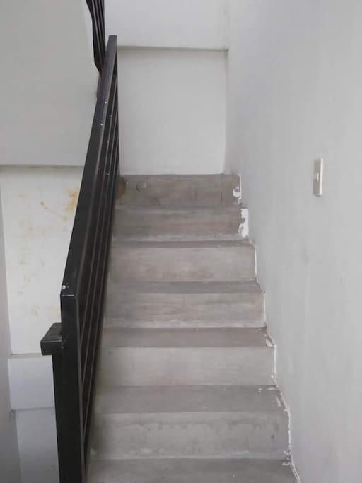 Stairs going from gateway to room directly