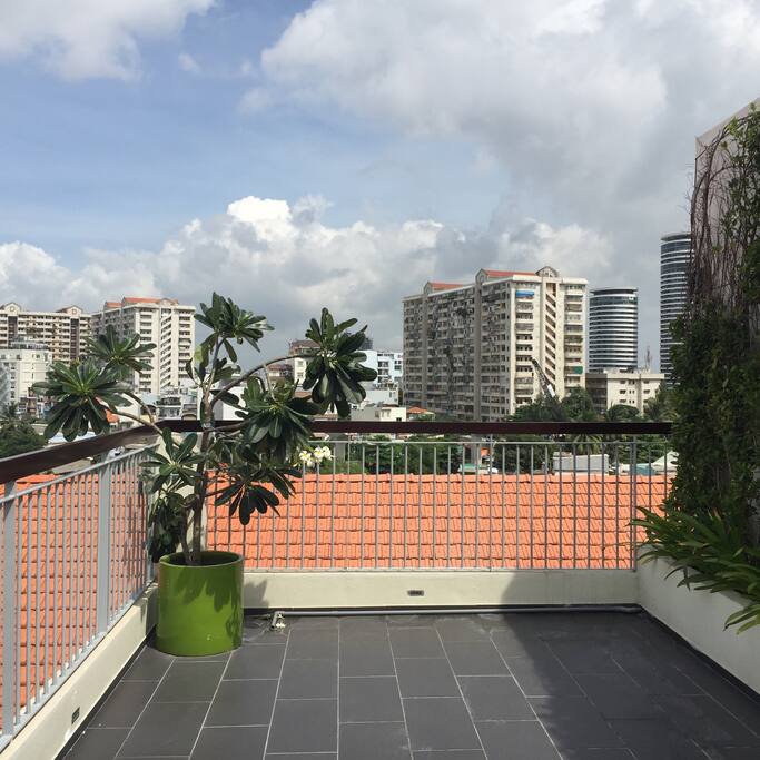 nice view to city centre and Saigon River from roof top