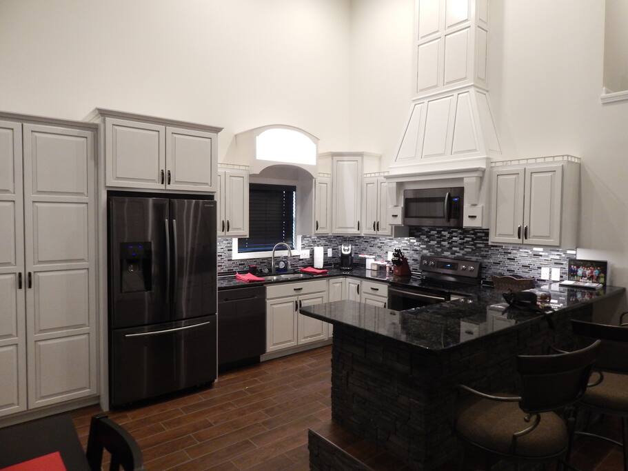 Kitchen Area with handcrafted cabinets