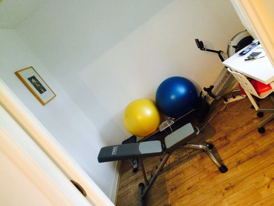 Bench and new rowing machine available