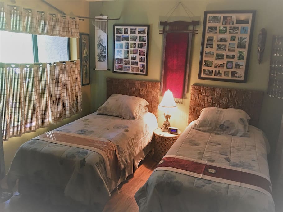 Second bedroom with twin beds that can be moved together to make a King