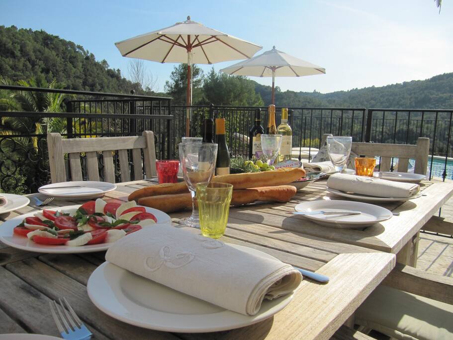 Enjoy dining overlooking a conservation area