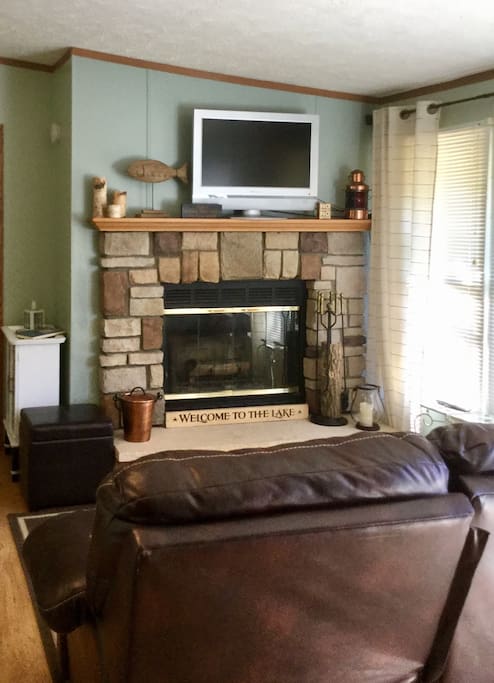 Real wood fireplace for those chilly Michigan nights! (Bring your own firewood!)