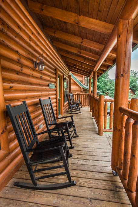 Relax in the rocking chairs on the front deck
