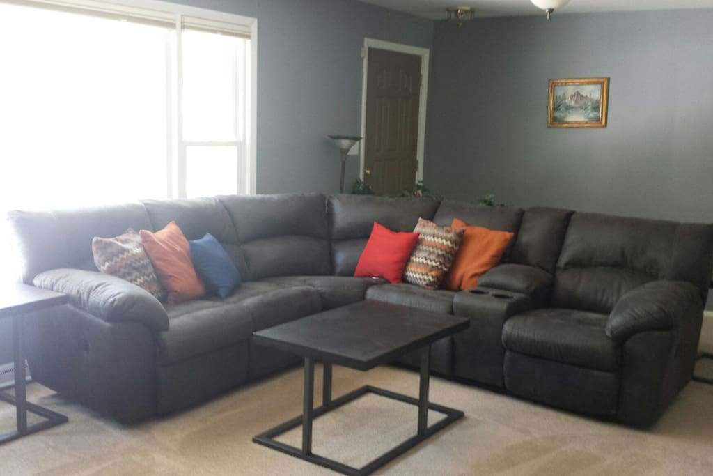large couch with recliners