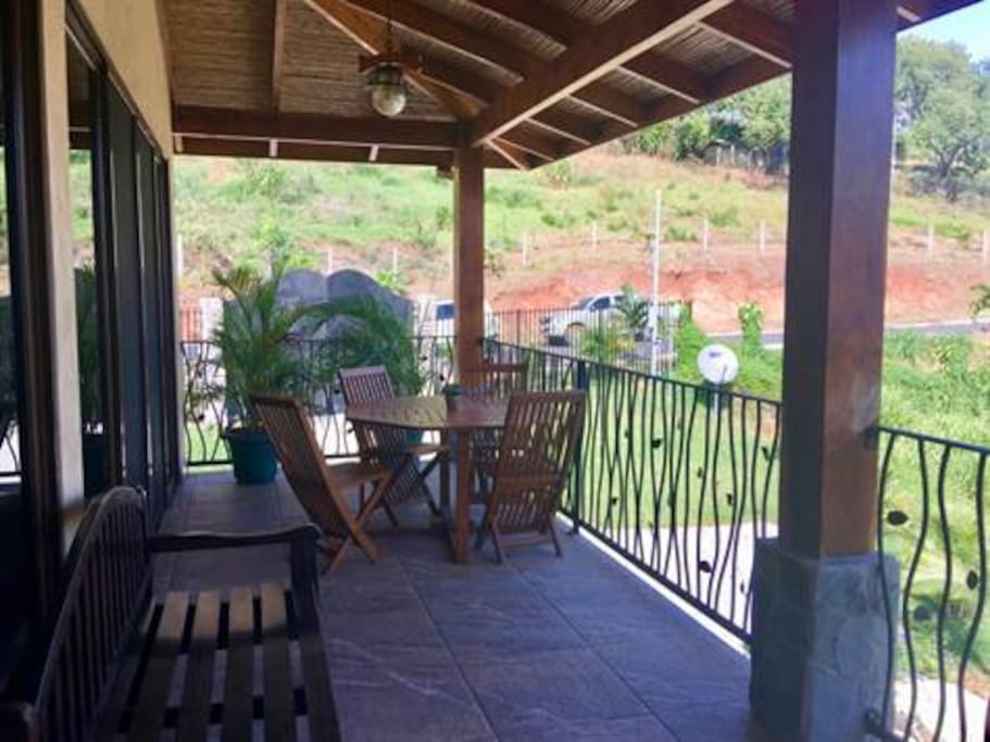 Early morning Costa Rica coffee on terrace. Bird song!
