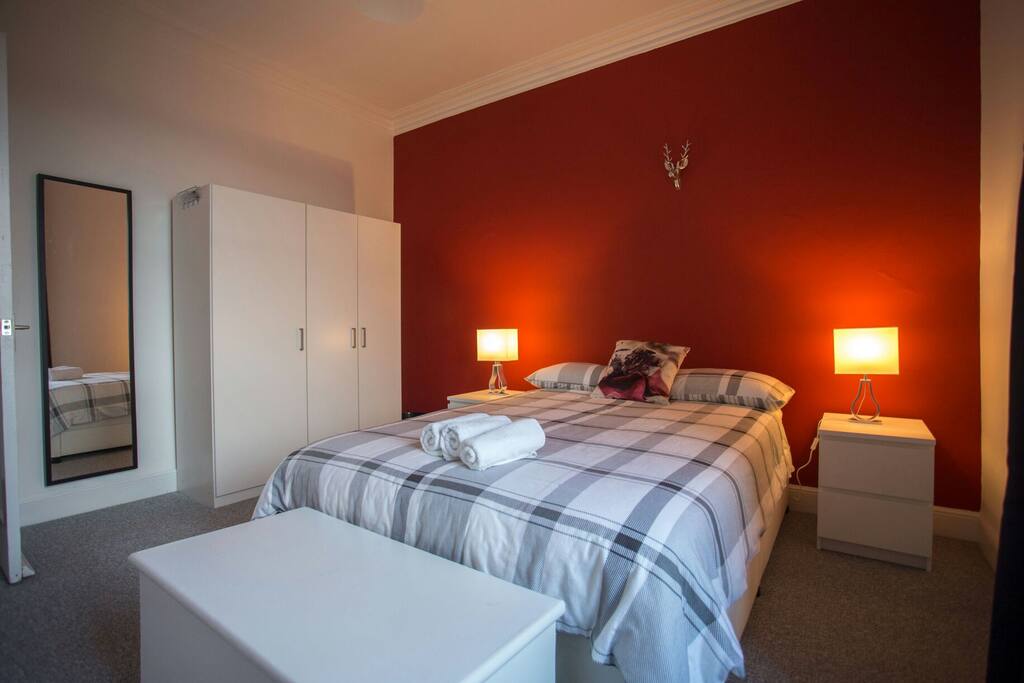 Spacious bedroom with good sized double bed and new comfy mattress
