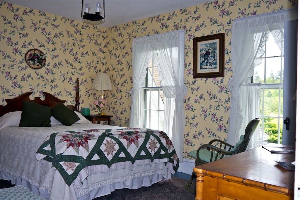 Meadows and view Room is in the 1860's Sea Captain's house of Acadia's Oceanside Meadows Inn on a 200 acre private nature preserve at the head of Sand Cove. 5 minutes from Acadia Nat'l Park at Schoodic. Private bathroom and gourmet breakfast.