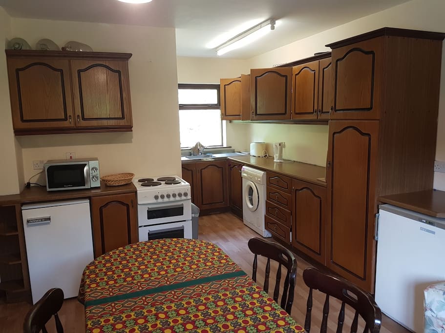 The spacious kitchen