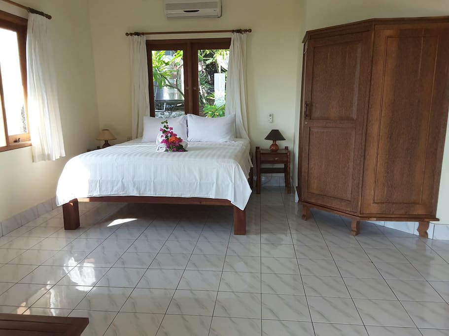 King size bed in the bungalow