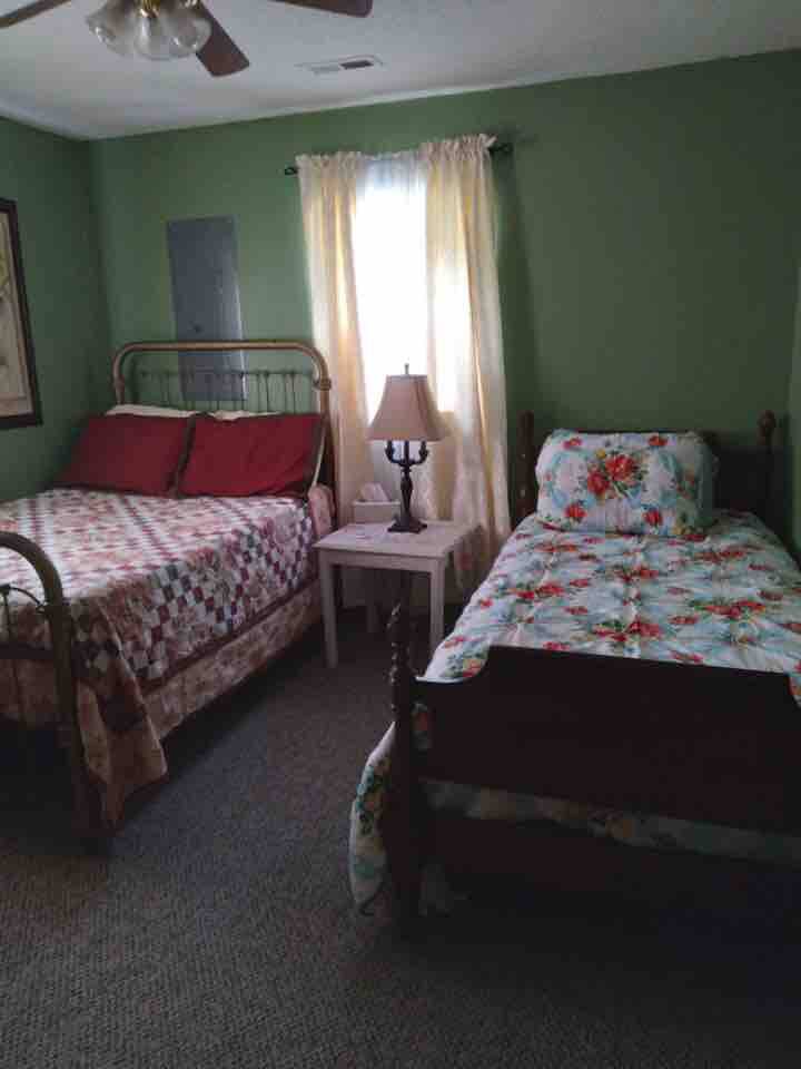 The second bedroom has both a twin and full sized beds. 